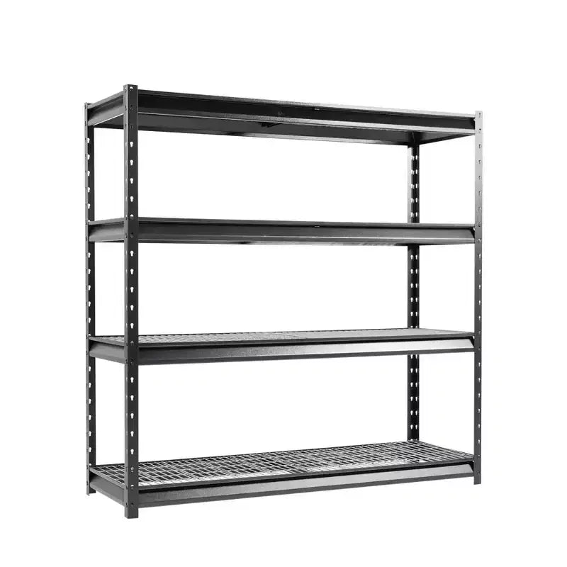 Atlas Shelving 4-Tier 72"x24"x72" Heavy Duty Garage Shelving Load 8000lbs Hammertone: Steel Utility Storage, Adjustable Shelves