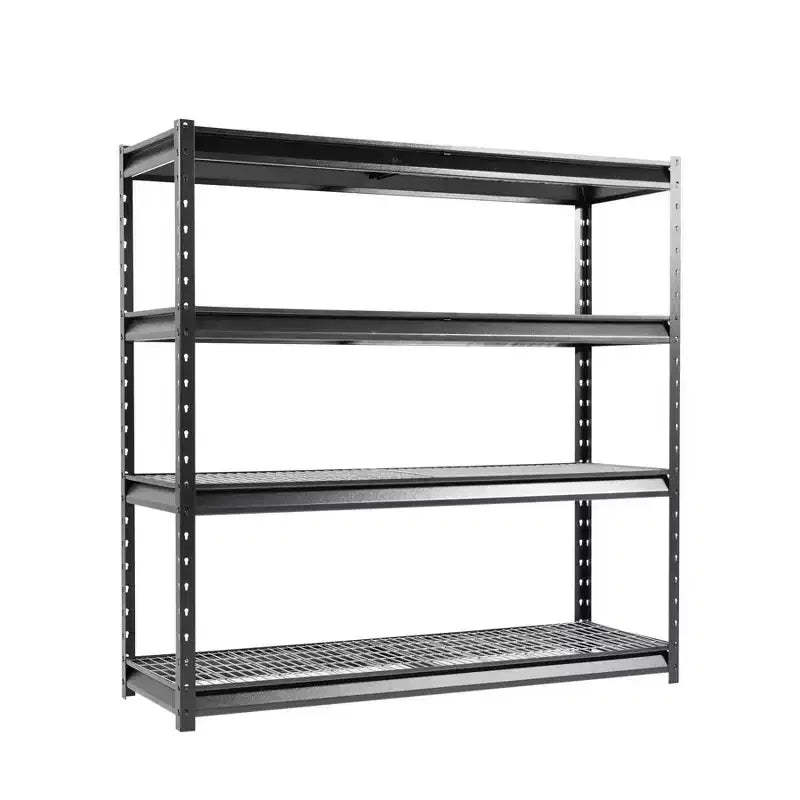 Atlas Shelving 4-Tier 72"x24"x72" Heavy Duty Garage Shelving Load 8000lbs Hammertone: Steel Utility Storage, Adjustable Shelves