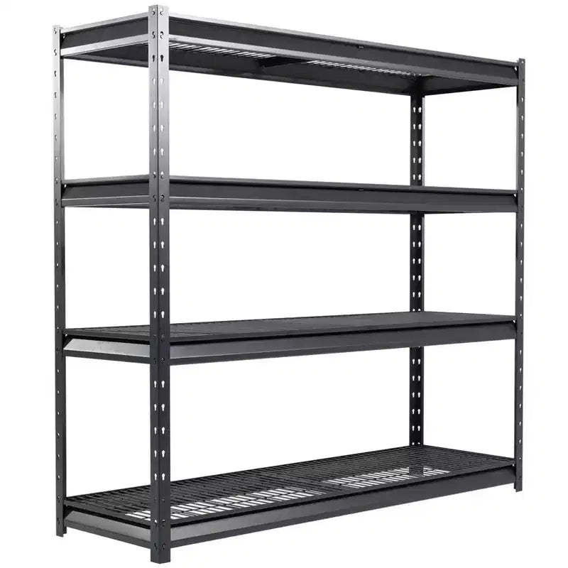 Atlas Shelving 4-Tier 77"x24"x72" 10000lbs Heavy Duty Steel Shelving Dark Gray: Adjustable Utility Storage, 2500lbs/Shelf Capacity