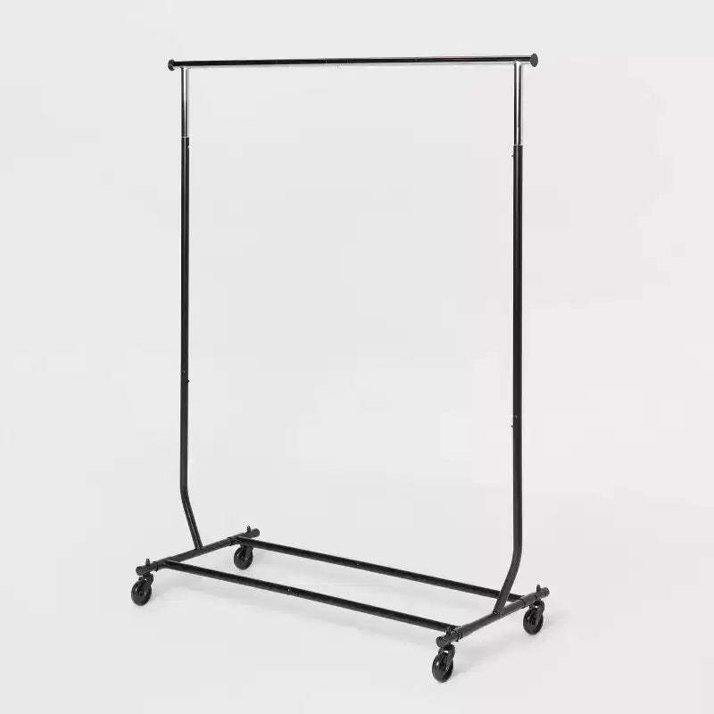 Heavy Duty Garment Rack - Brightroom™: Metal Frame, Rolling Clothing Storage, 101.2 lb Capacity, 75.39" Width, Black