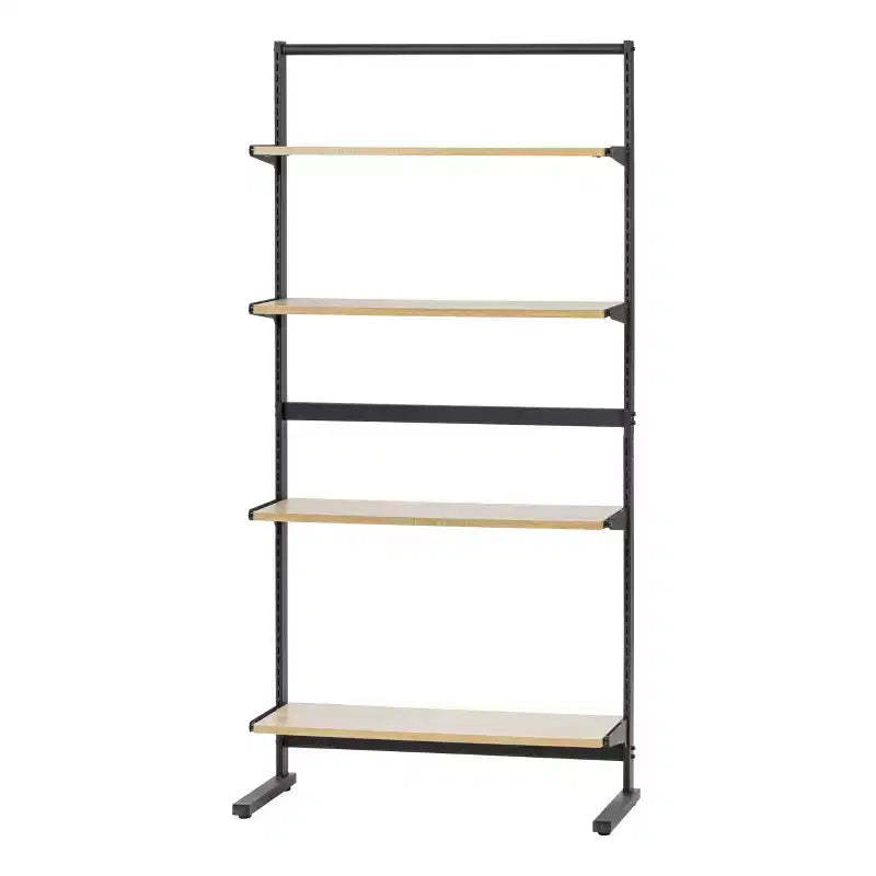 IRIS 5 Shelf Organization Rack with Storage Adjustable Shelves: Freestanding Metal Garment Rack, Closet Organizer, Black