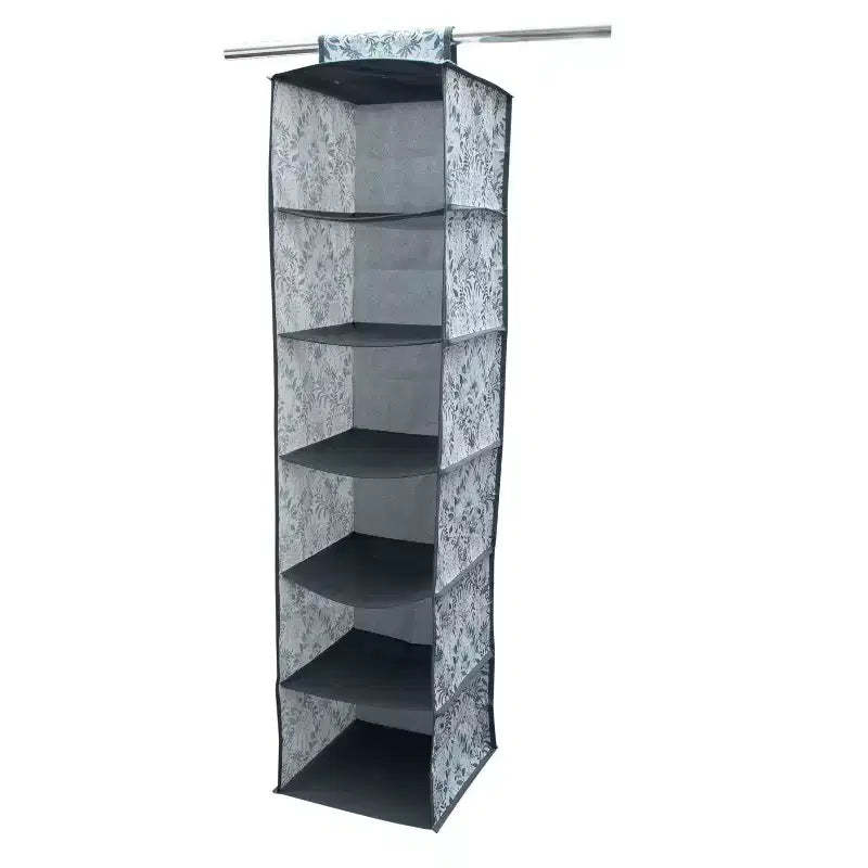 Laura Ashley New 6 Shelf Organizer Parterre: Multicolored Closet Organizer & Garment Rack, 47" Height, No Assembly Required
