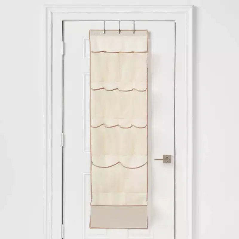 15 Pocket Over-the-Door Hanging Shoe Storage Tan - Brightroom™