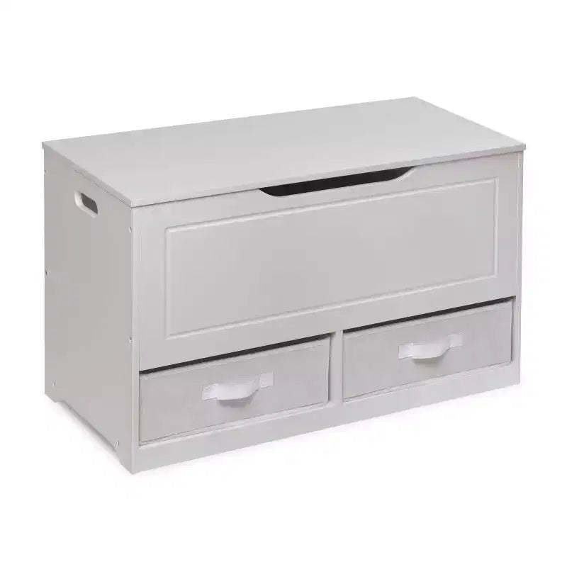 Badger Basket Up and Down Toy and Storage Box and Bench with Two Baskets White