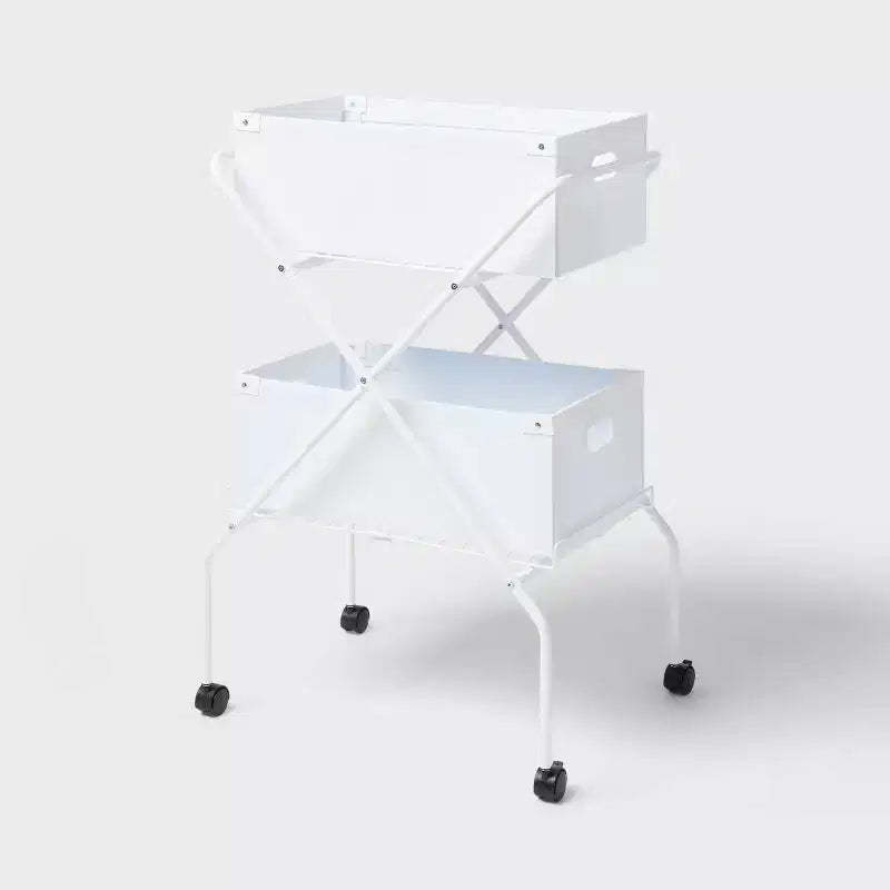 2 Tier Collapsible Cart with Bins - Brightroom™