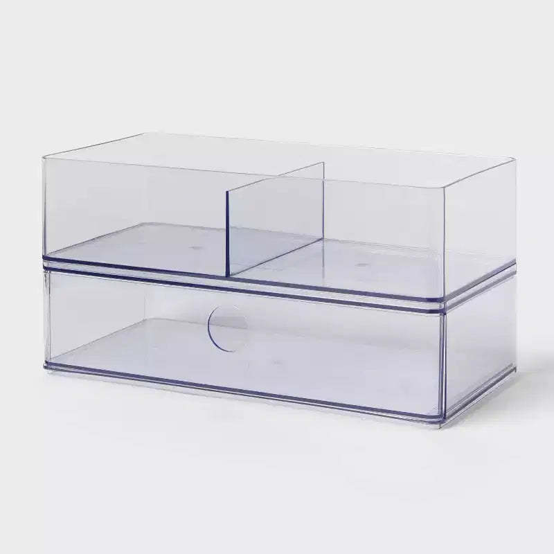 Clear Divided Bin with Drawer - Brightroom™