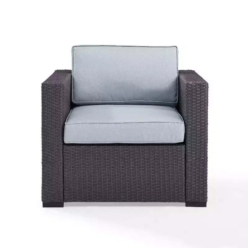 Biscayne Outdoor Wicker Armchair - Mist - Crosley