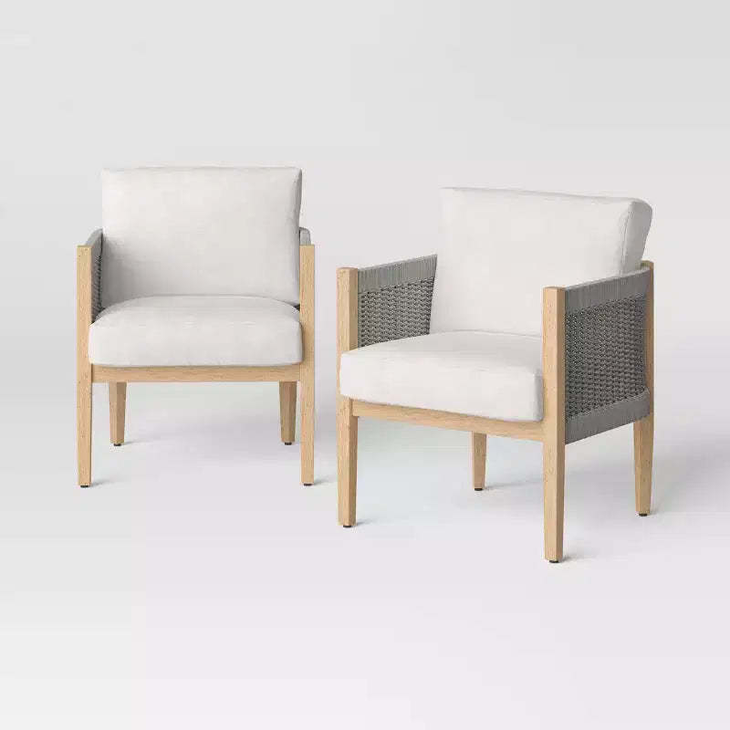 2pc Steel Pasadena Outdoor Club Patio Chairs Gray - Threshold™ designed with Studio McGee
