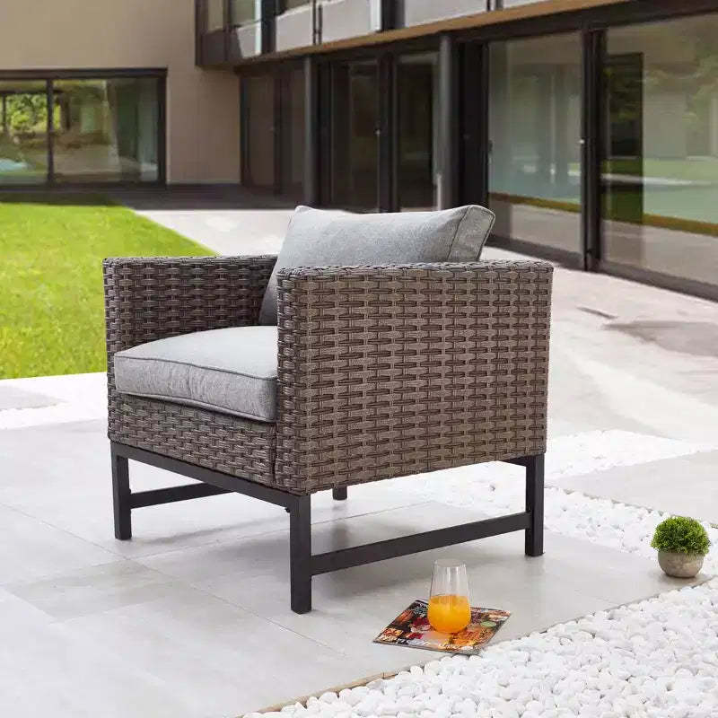 Right Angle Patio Arm Chair - Patio Festival: PE Wicker, Modular, Deep Seating, Weather-Resistant