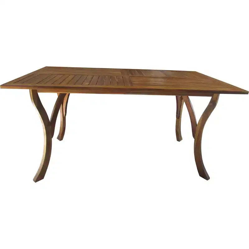 Hermosa Rectangular Acacia Wood Dining Table -Teak Finish - Christopher Knight Home: Weather-Resistant Patio Table