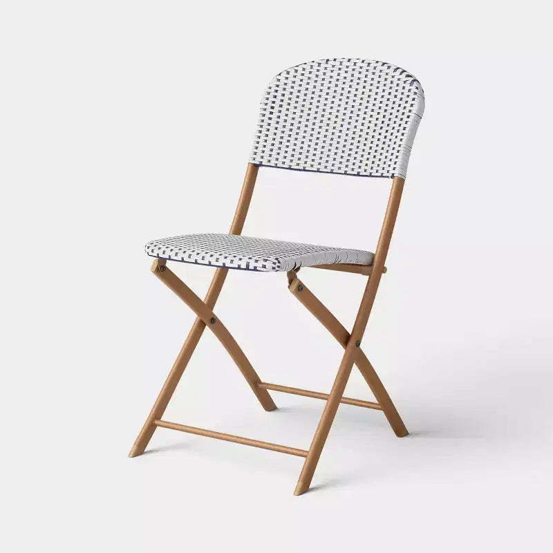 French Cafe Outdoor Folding Patio Accent Armless Chair Beige - Threshold™