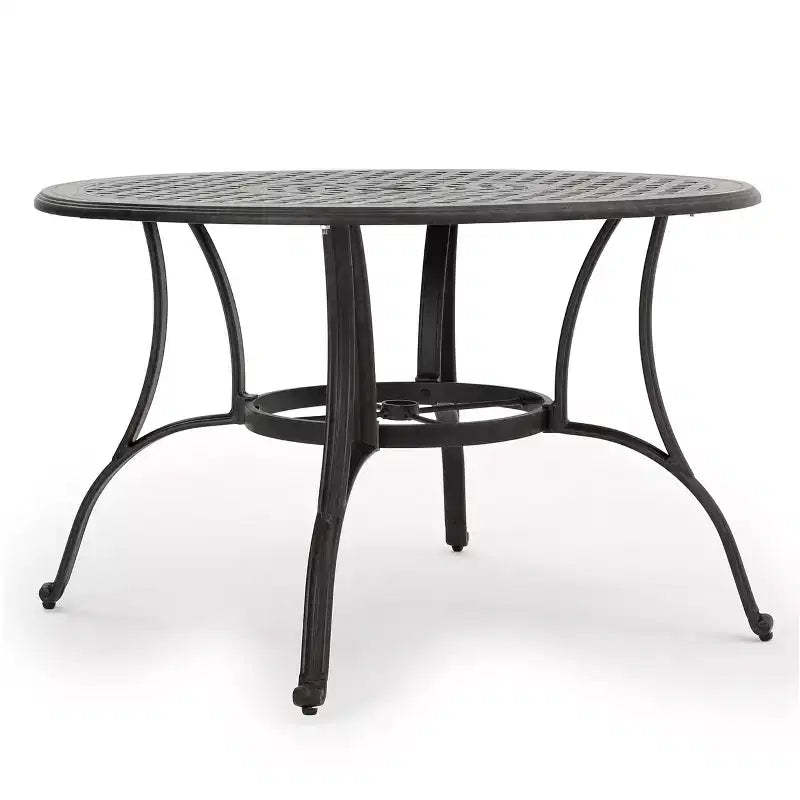 Alfresco Round Cast Aluminum Dining Table - Bronze Christopher Knight Home: Weather-Resistant, 4-Seater with Umbrella Hole