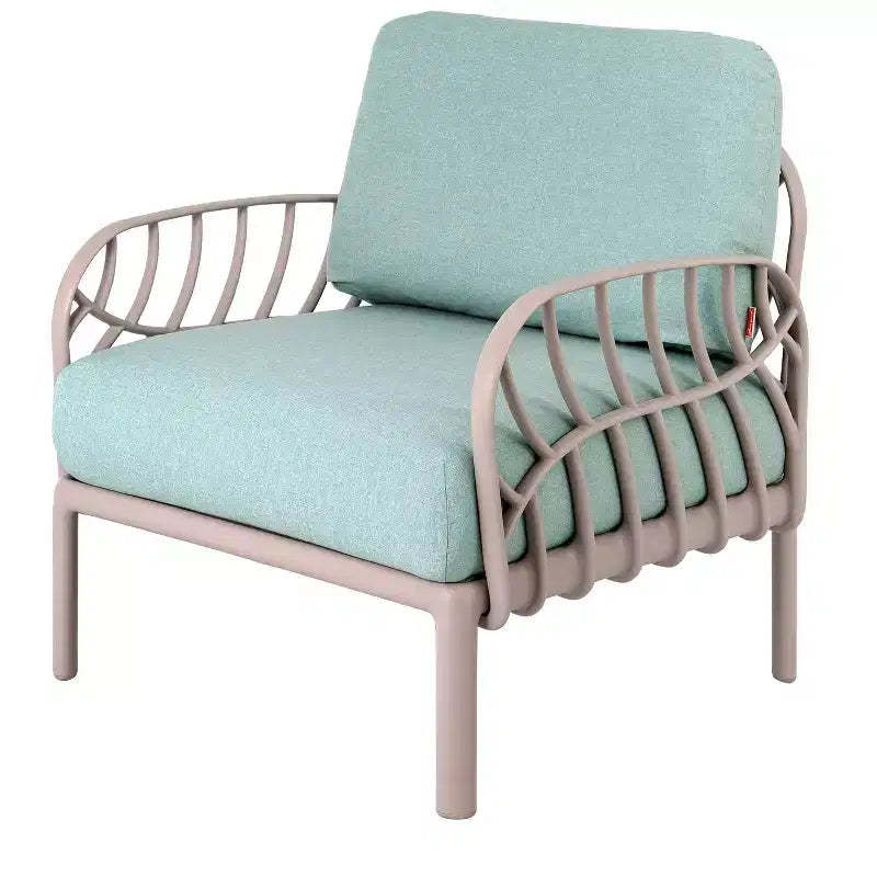 Laurel Outdoor Club Chair with Cushion - Gray/Seafoam - Lagoon