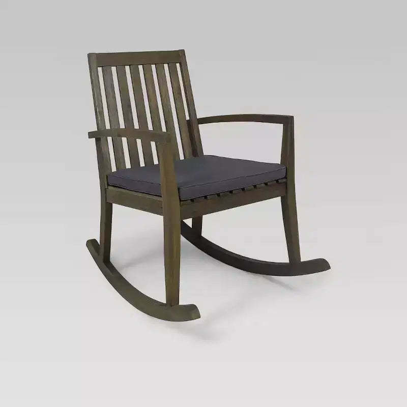 Montrose Acacia Wood Patio Rocking Chair Gray - Christopher Knight Home: Weather-Resistant Outdoor Rocker