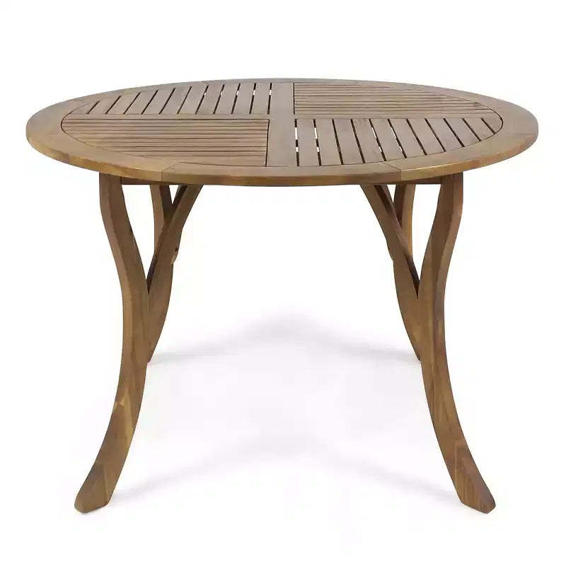 Hermosa 47" Round Acacia Wood Dining Table - Teak - Christopher Knight Home: Water-Resistant, Seats 6