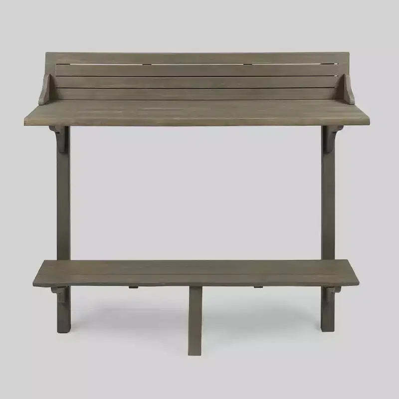 Rectangle Caribbean Acacia Wood Balcony Bar Table - Gray - Christopher Knight Home