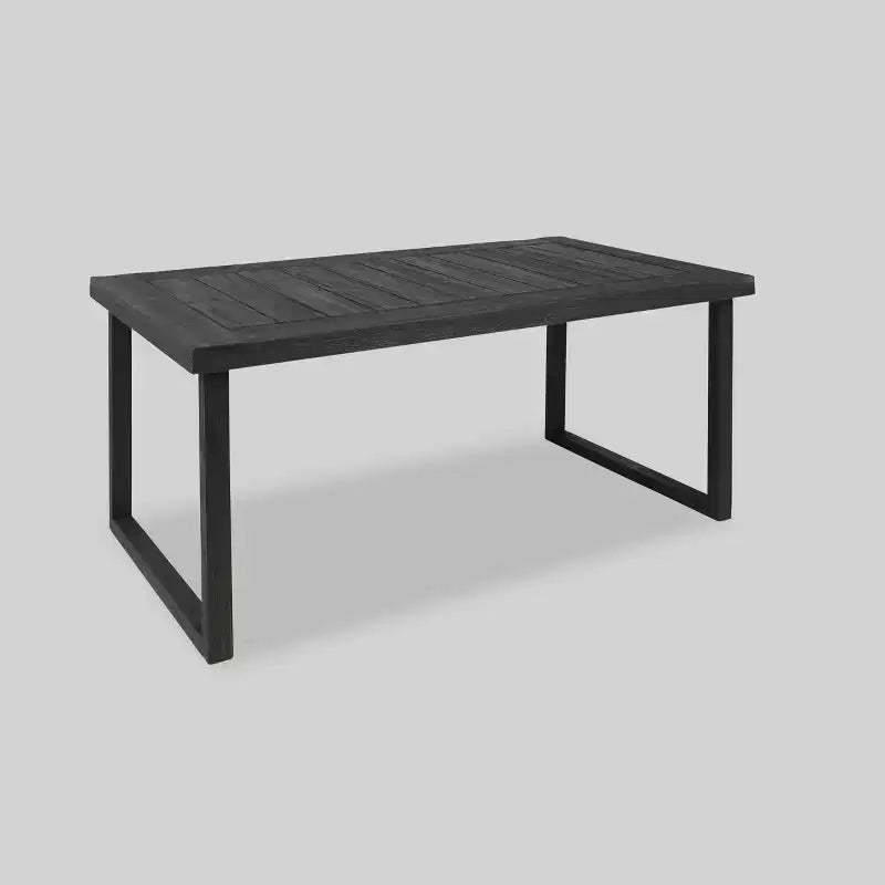 Nestor Rectangle Acacia Dining Table - Dark Gray - Christopher Knight Home: Weather-Resistant, Seats 6