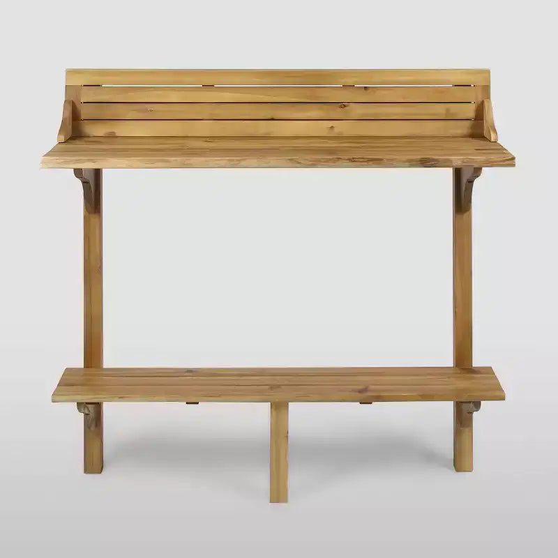 Rectangle Caribbean Acacia Wood Balcony Bar Table: Weather-Resistant, Space-Saving - Christopher Knight Home