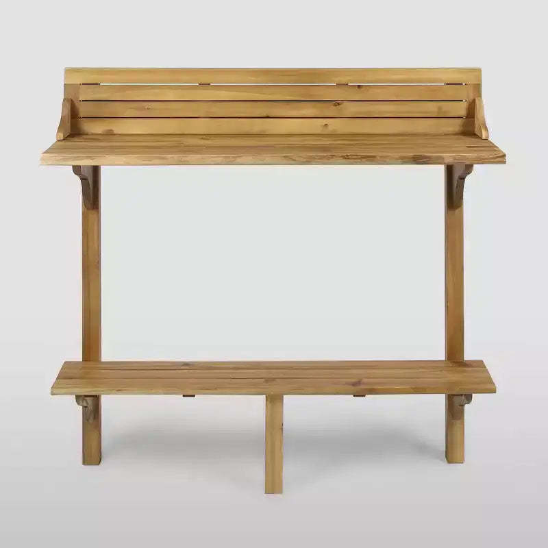 Rectangle Caribbean Acacia Wood Balcony Bar Table: Weather-Resistant, Space-Saving - Christopher Knight Home