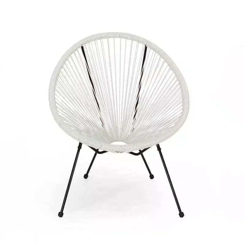 Christopher Knight Home Anson Outdoor Acapulco Woven Patio Accent Chair White/Black