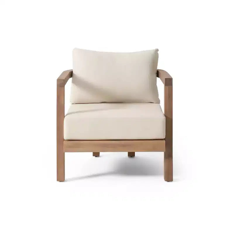 Christopher Knight Home Wichita Outdoor Acacia Club Chair with Cushions Brown/Beige