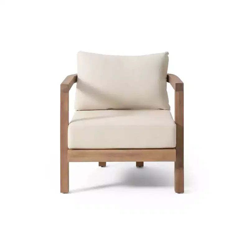 Christopher Knight Home Wichita Outdoor Acacia Club Chair with Cushions Brown/Beige