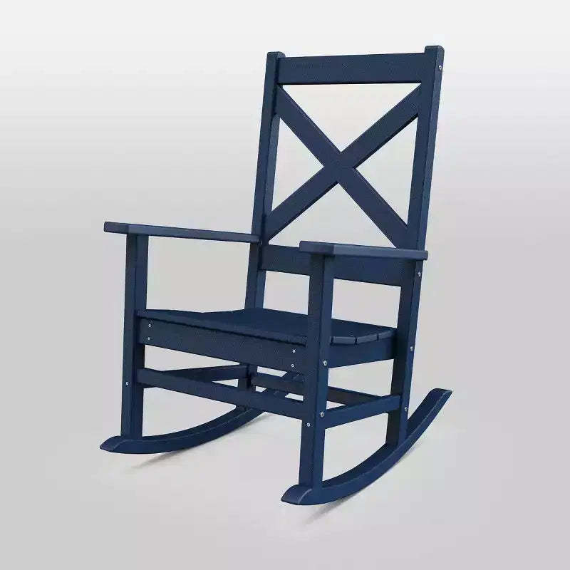 POLYWOOD Shawboro Outdoor Rocking Patio Accent Chair Navy