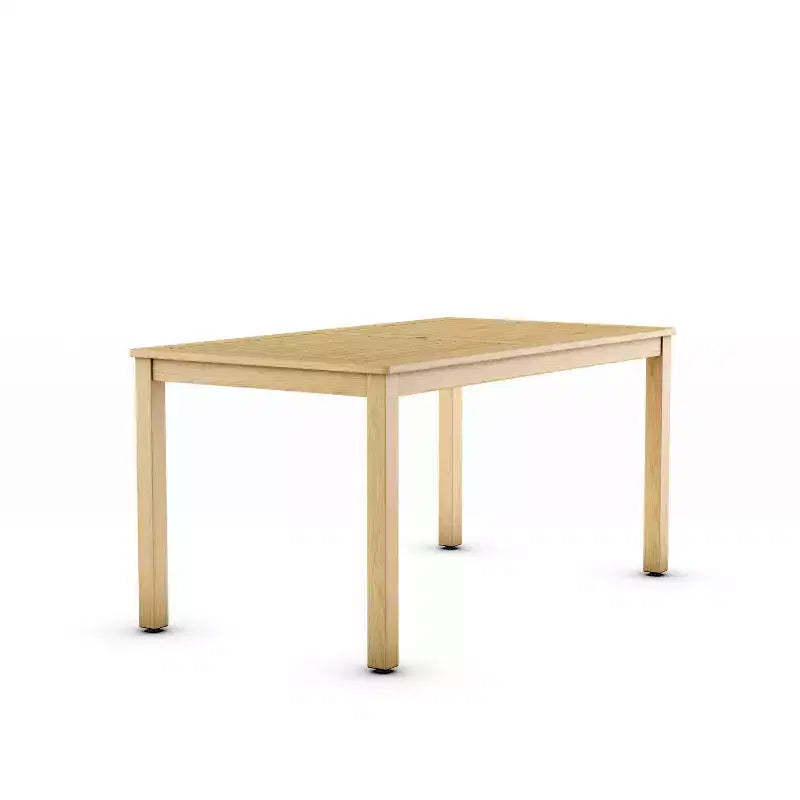 Amazonia Eucalyptus Rectangular Outdoor Patio Dining Table Natural Wood: 6-Seater, with Umbrella Hole