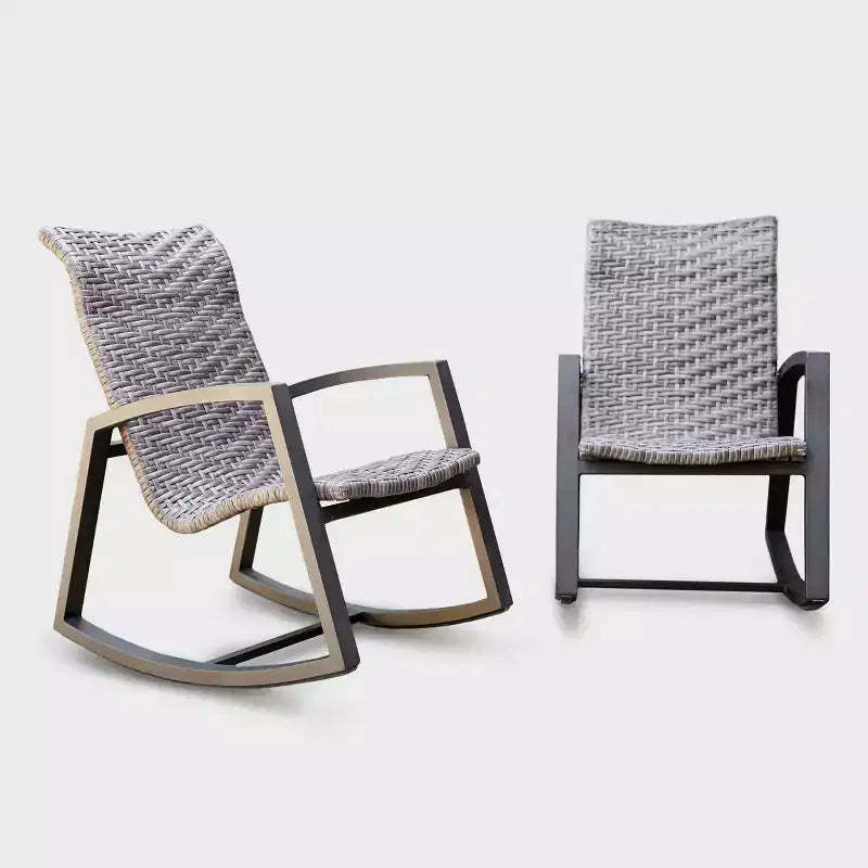 Leisure Made 2pc Marion Wicker Rocking Chairs