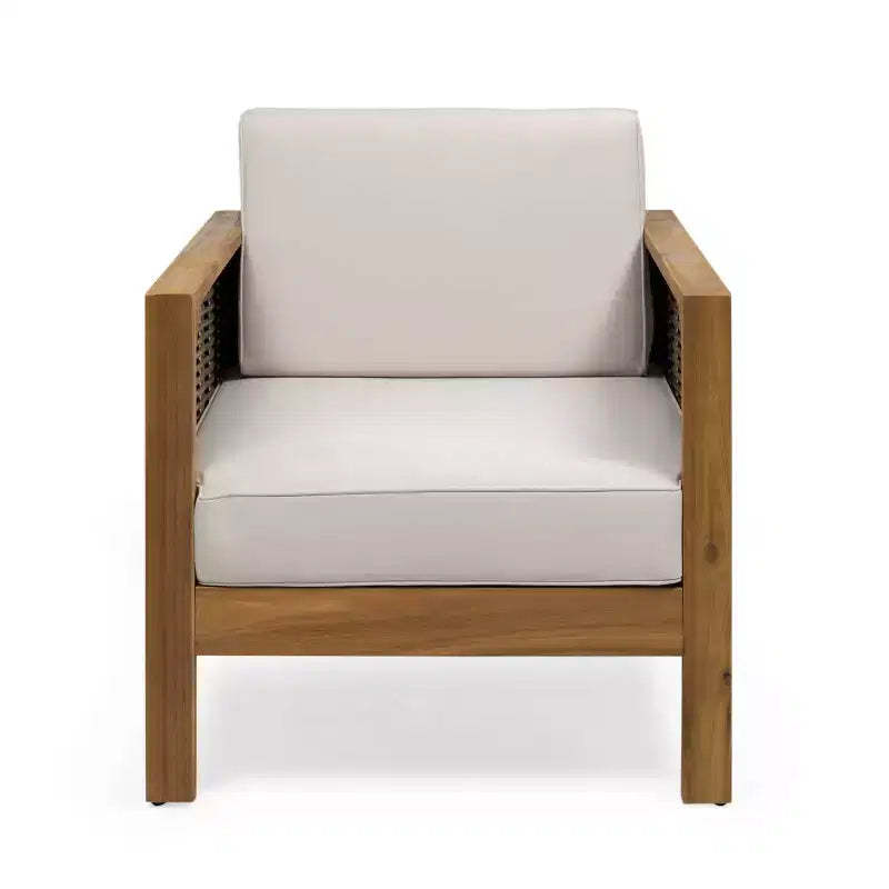 Christopher Knight Home Luna Outdoor Acacia and Wicker Club Chair Teak/Mixed Brown/Beige
