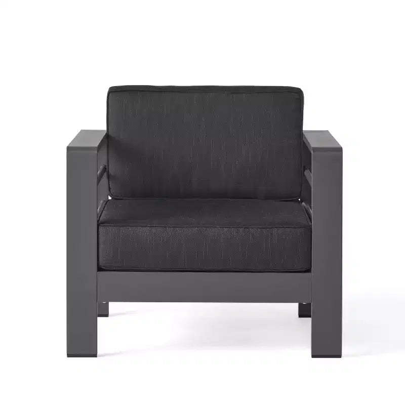 Christopher Knight Home Cape Coral Outdoor Aluminum Club Chair with Water-Resistant Cushions