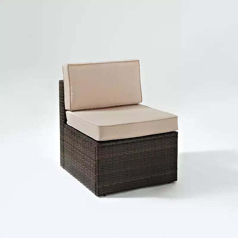 Palm Harbor Outdoor Steel Center Chair Sand/Brown - Crosley