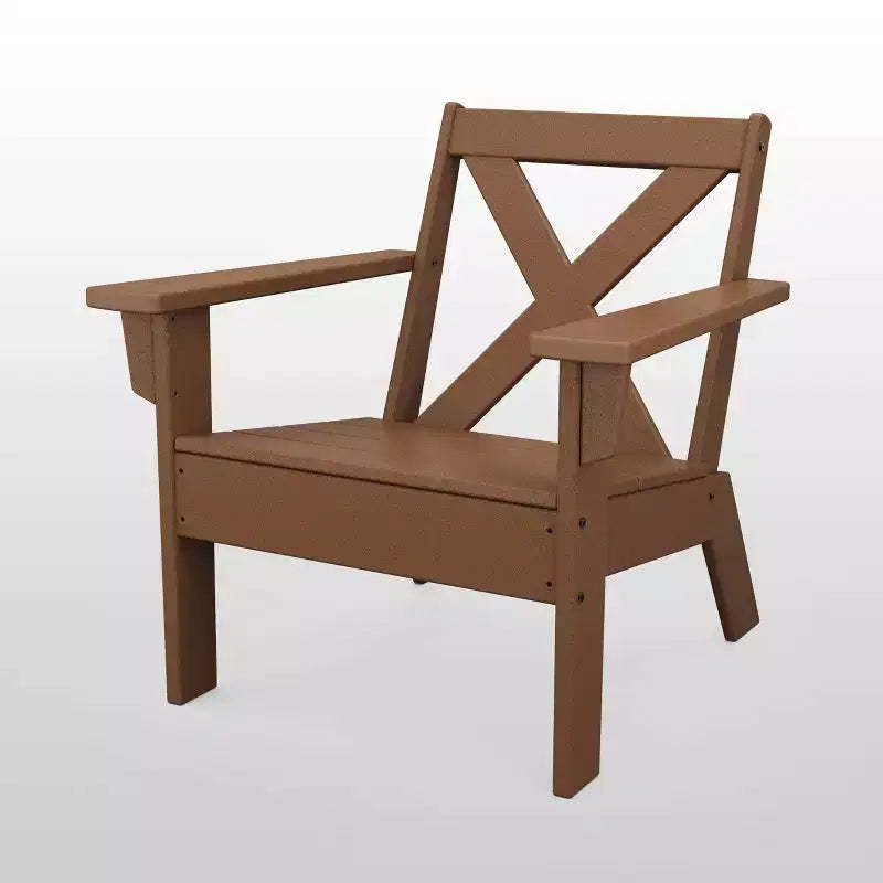 POLYWOOD Shawboro Outdoor Patio Lounge Chair Teak