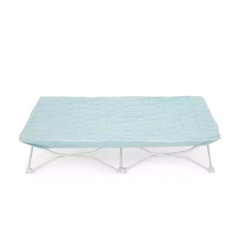 Regalo My Cot with Quilted Waterproof Sheet: Metal Frame, Light Green, Portable Baby Bed