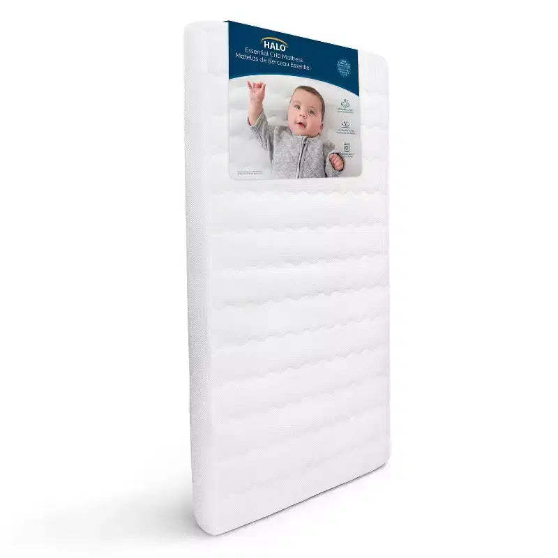 HALO Essential Breathable Crib and Toddler Mattress: Hypoallergenic, Waterproof Cover, 5.19" Thickness, 14 lbs