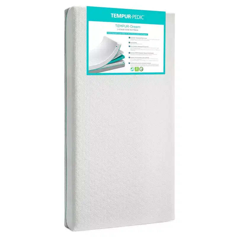 Tempur-Pedic Tempur-Dream Crib and Toddler Mattress: Hypoallergenic, Waterproof Cover, Memory Foam, Firm/Soft Sides