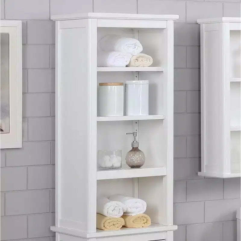 Shelving Hutch Dorset - Alaterre Furniture: Painted Hardwood Bathroom Cabinet, Adjustable Shelves, 36"H x 17"W