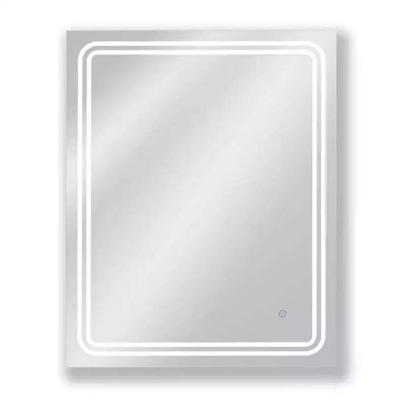 24"x30" Single Frameless Dimmable LED Wall Mirror with Anti Fog Glass - Tosca: Wall Mounted, Rectangular Shaving Mirror