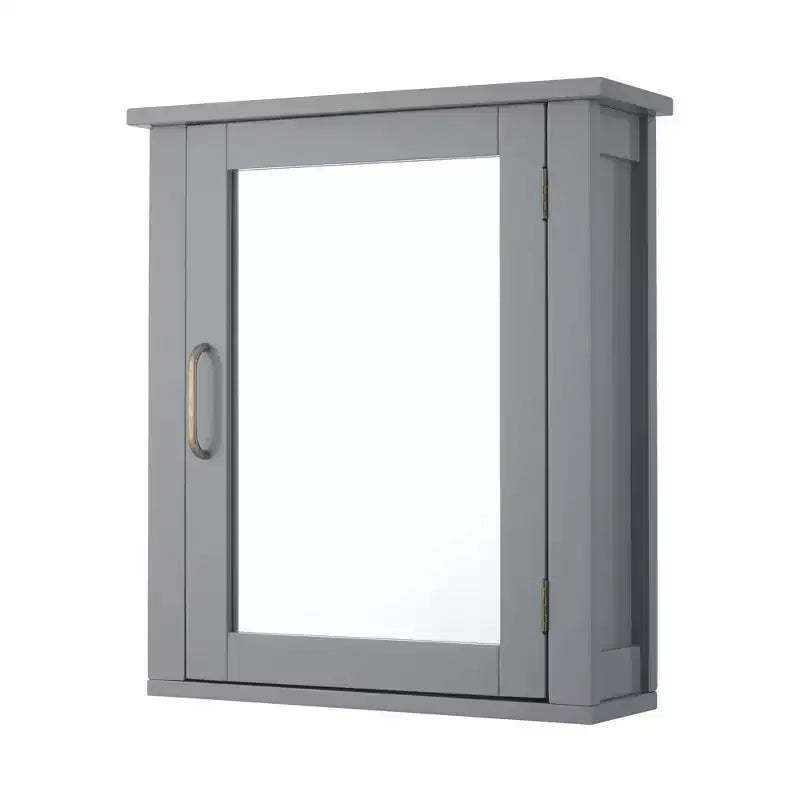 Mercer Mid Century Modern Wooden Medicine Cabinet Gray - Elegant Home Fashions