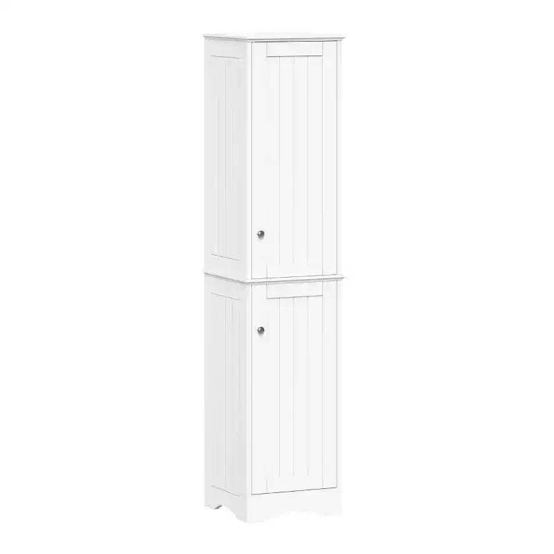 RiverRidge Ashland Two-Door Tall Bathroom Storage Cabinet and Linen Organizer with Adjustable Shelves White