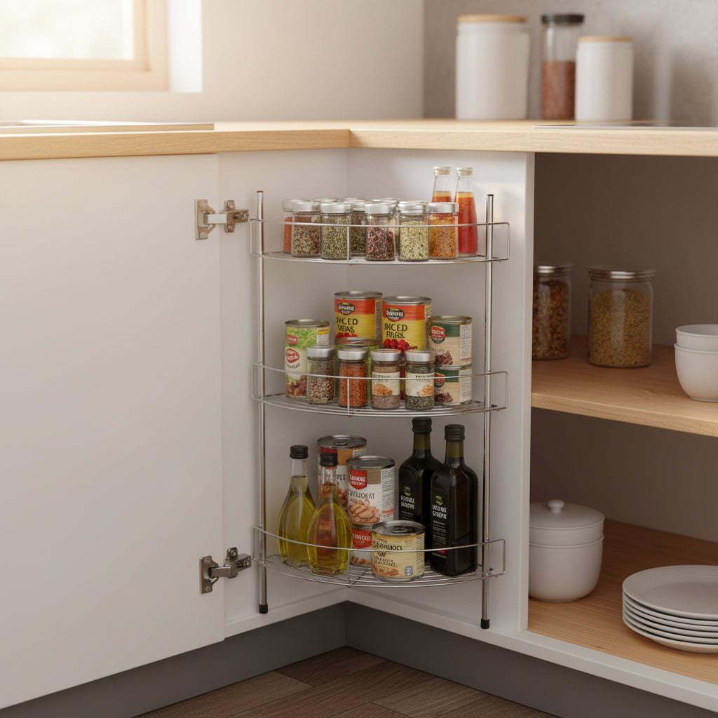 Pedestal Sink Organizer Stainless Steel - Hastings Home: Metal 2-Shelf Bathroom Storage, No Tools Assembly