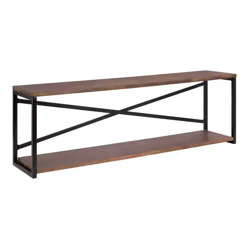 Kate & Laurel All Things Decor 36" Ascott 2 Tier Wall Shelf Brown/Black