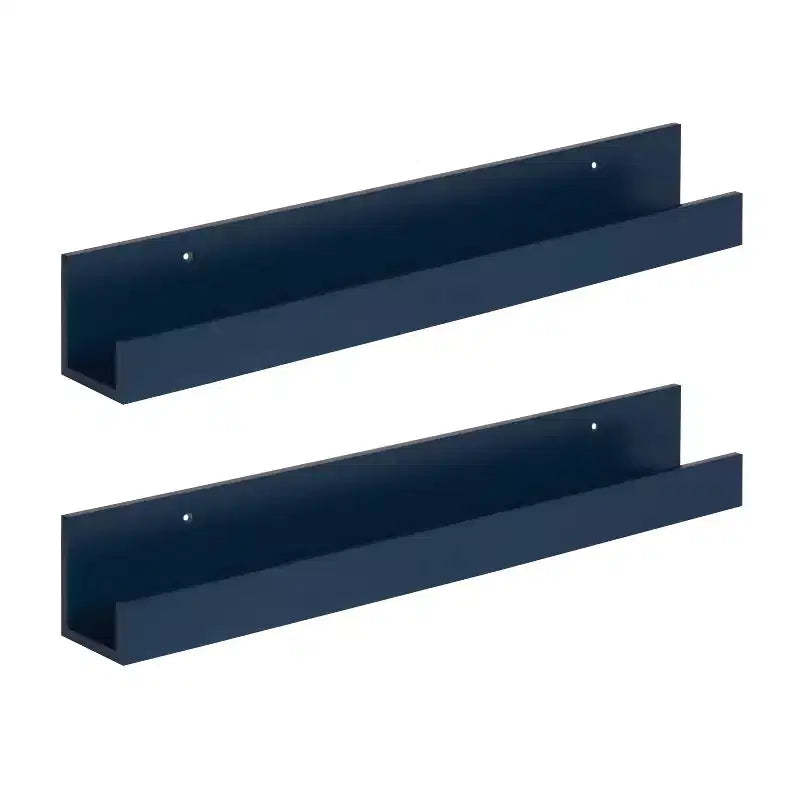 Kate & Laurel All Things Decor 2pc 24" Levie Wood Picture Ledge Wall Shelf Set Navy Blue: MDF Frame, No Assembly Required