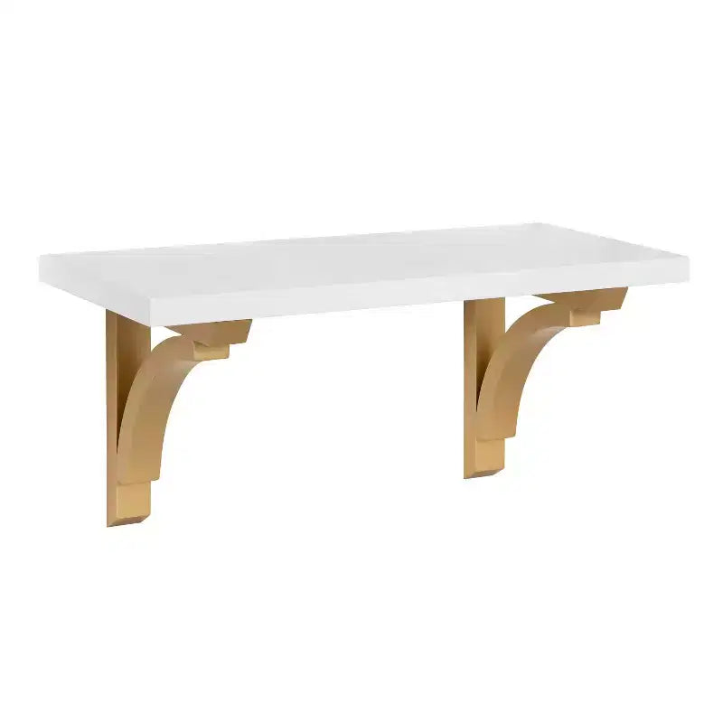 18" Corblynd Traditional Wood Wall Shelf White - Kate & Laurel All Things Decor: MDF Floating Storage, Easy to Install