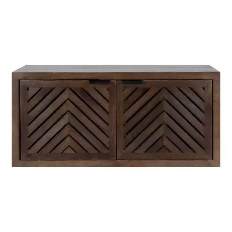 Kate & Laurel All Things Decor 30" x 10" x 14" Mezzeta 2 Door Wall Cabinet Natural Wood - No Assembly, MDF Surface