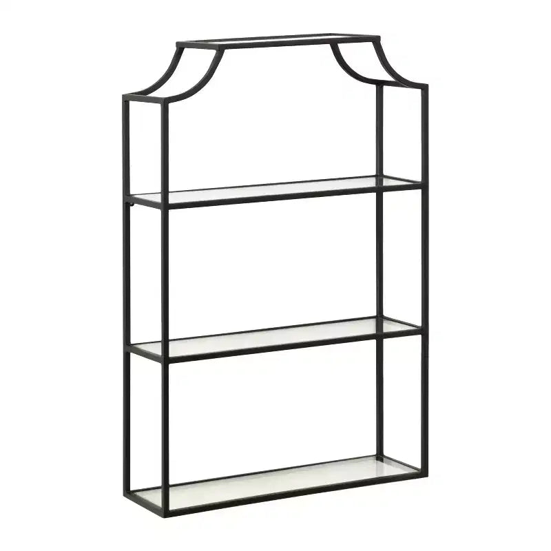 Kate & Laurel All Things Decor 20" x 30" Ciel Tiered Wall Shelf Black: 3-Tier Plastic Floating Shelf, Includes Mounting Hardware