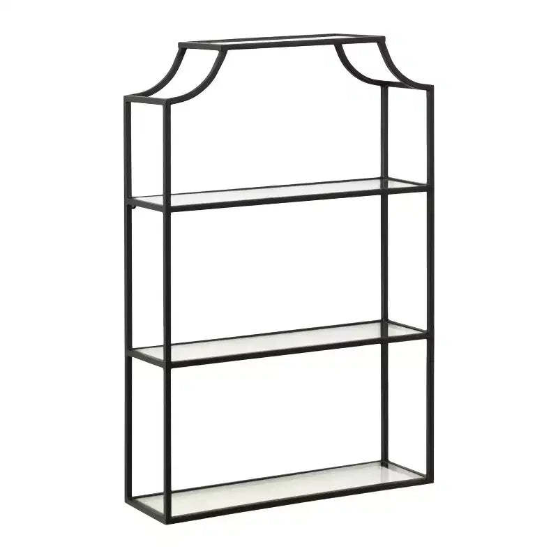 Kate & Laurel All Things Decor 20" x 30" Ciel Tiered Wall Shelf Black: 3-Tier Plastic Floating Shelf, Includes Mounting Hardware
