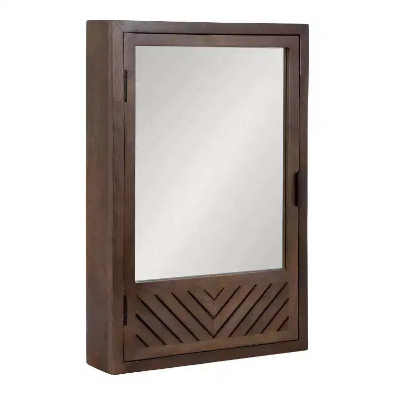 Kate & Laurel All Things Decor 20"x30" Mezzeta Bathroom Cabinet with Mirror Brown