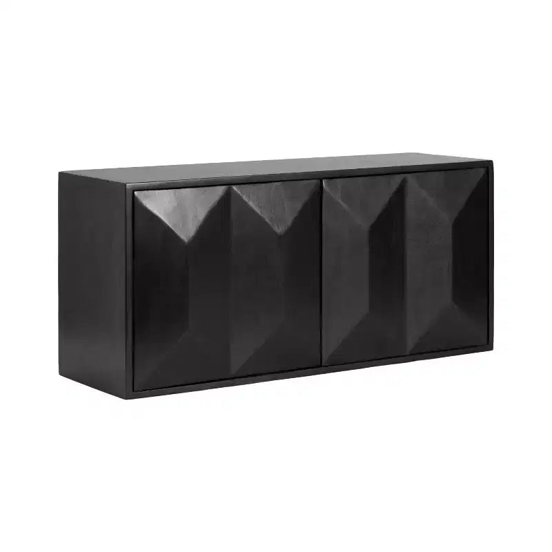 Kate & Laurel All Things Decor 30"x10"x14" Ranier Two-Door Wall Cabinet Black