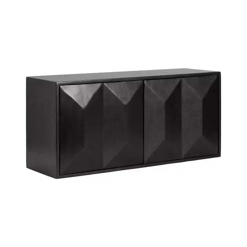 Kate & Laurel All Things Decor 30"x10"x14" Ranier Two-Door Wall Cabinet Black